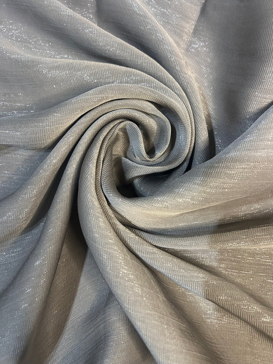 Premium Viscose Shimmer Hijab in Metallic Grey